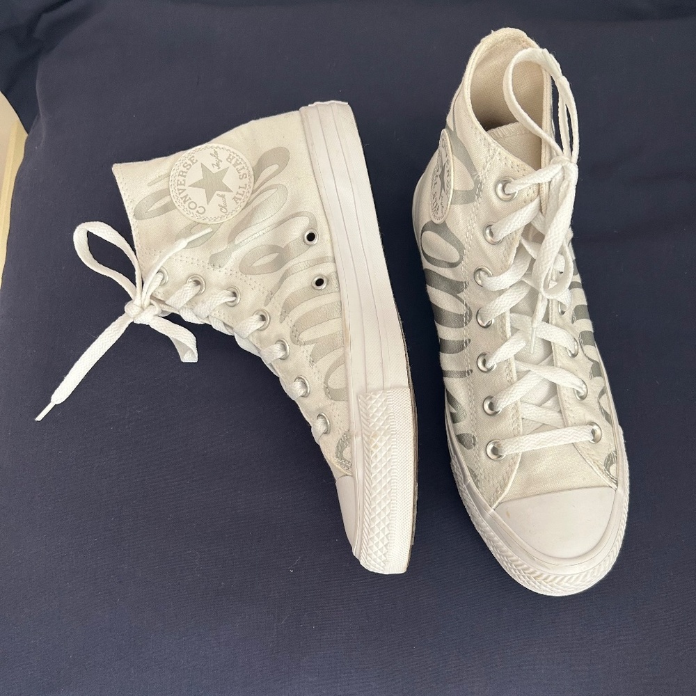 Converse Silver Script High Tops 8 - image 2